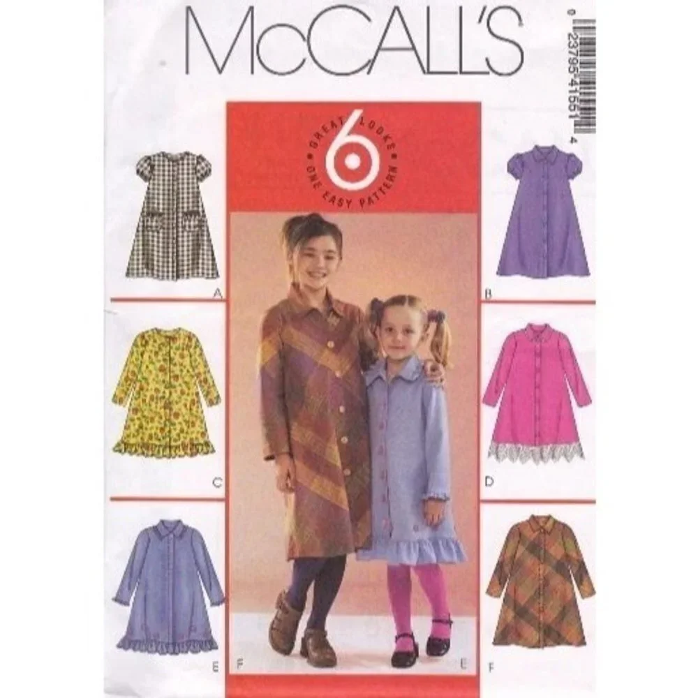 McCall's Sewing Pattern 4155 Childs Dresses Size 3-6